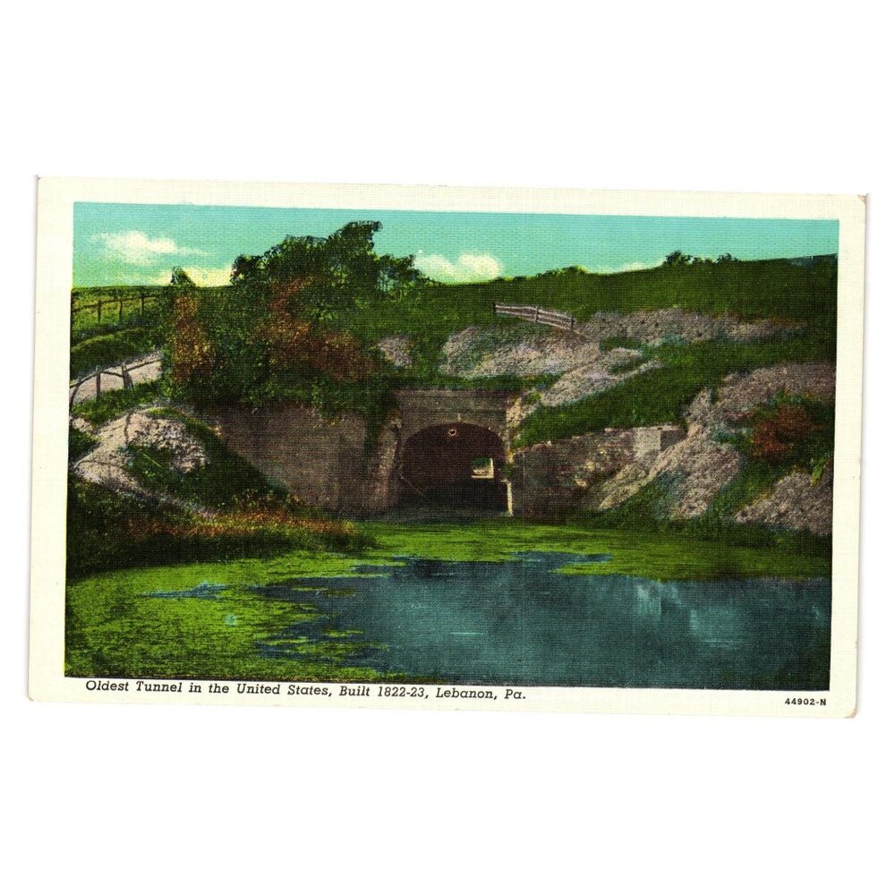 Vintage Postcard Of Oldest Tunnel In The United States Lebanon PA River Roadside